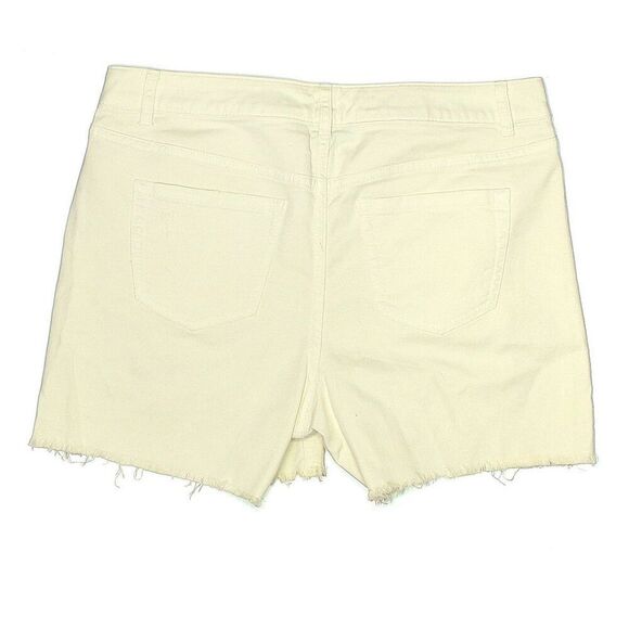 Lane Bryant Venezia cut- off Vanilla White Denim Shorts - Destructed Size 14 - Picture 2 of 4